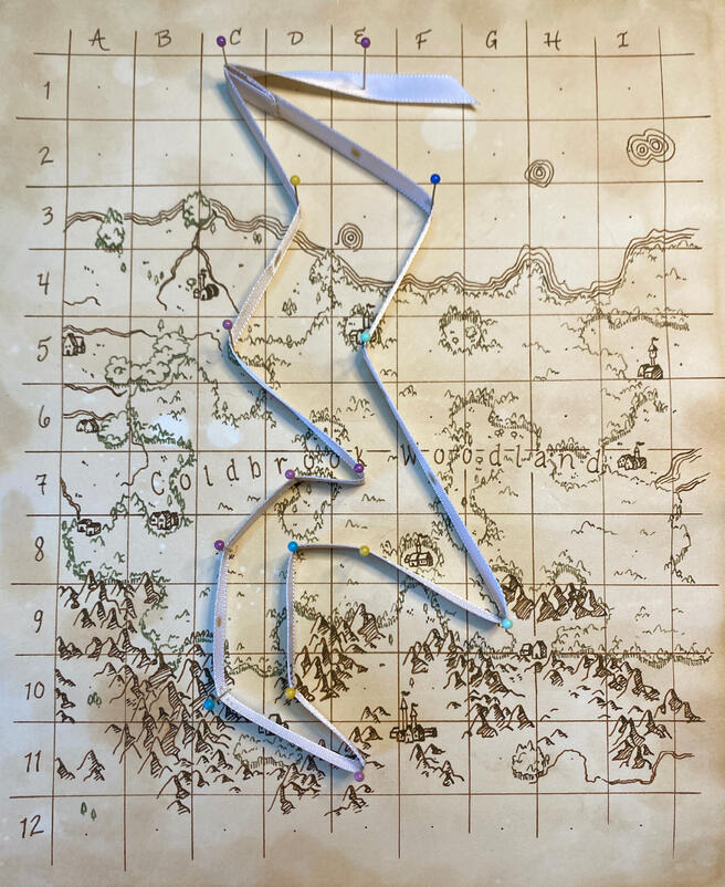 The map with one of the hidden images shown with a correctly laid out ribbon